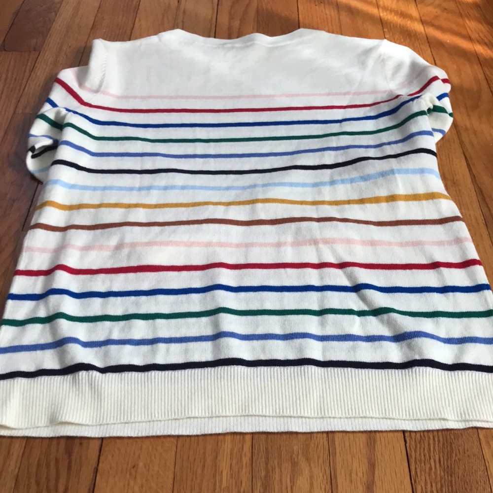 Talbots Multi-Colored Thin Crew Neck Sweater In O… - image 2